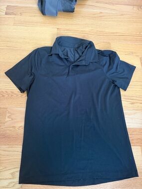 lululemon athletica Black Short-Sleeve Polo